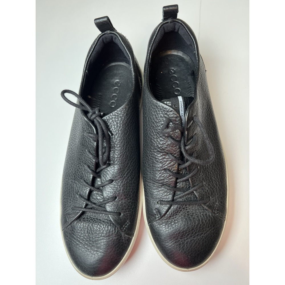 ECCO Women's Soft Leather  Sneaker  Black Size 9 US / 40 EU Extra Width